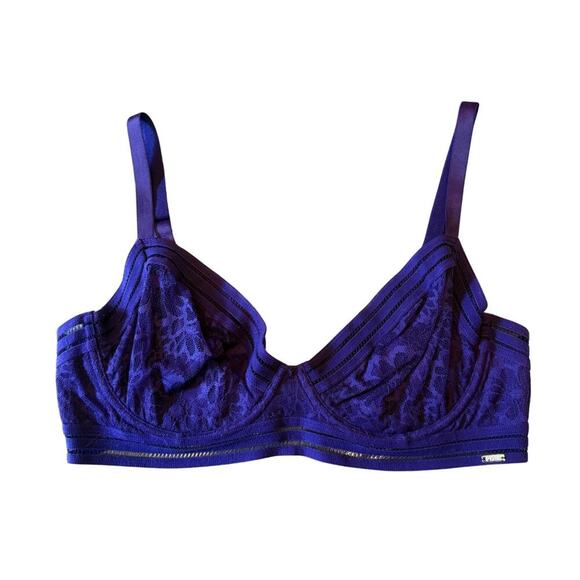 Victoria’s Secret PINK Purple Lace Underwire Bra 36C/D 783B2 - Picture 1 of 6